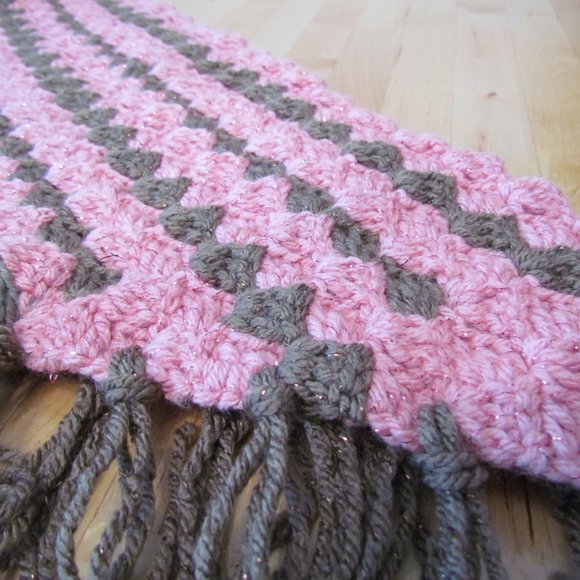 Taller de ABU handmade Crochet Shawl (Pink, Pardo - Picture 4 of 12